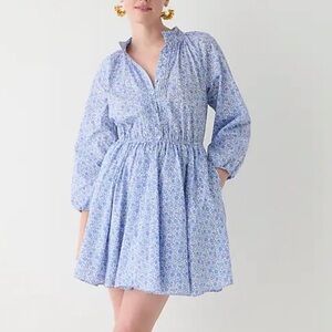J. Crew Ruffle-collar mini dress in Liberty® D'Anjo Coast fabric